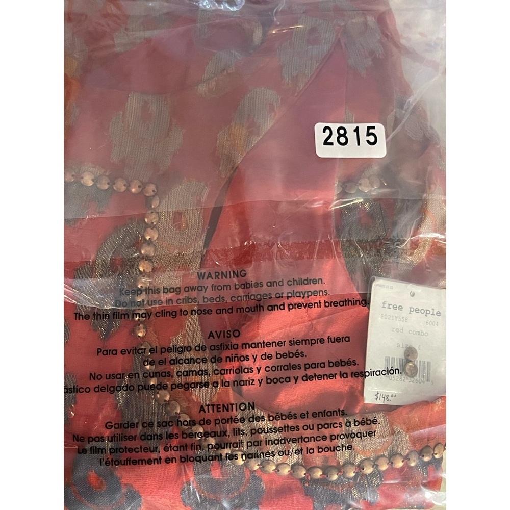 Free People Mini Dress Red Bronze Metallic Sleeveless Dress NWT SZ 4 - Picture 14 of 14